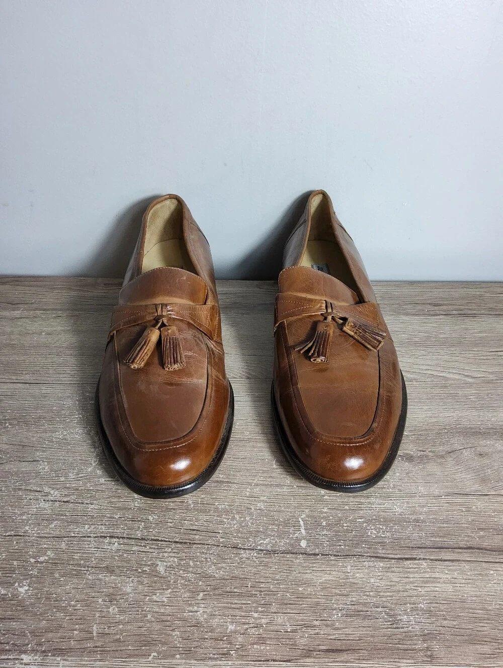 JOHNSTON & MURPHY Mens Dress Shoes Leather Tassel Loafers 11.5